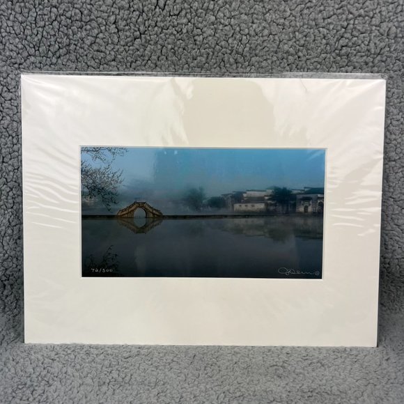 Michael J Leu Art Print SIGNED /300 6x10 Cityscape Village Water Bridge Poster 1 - Picture 1 of 8